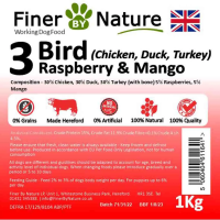 Finer By Nature 3 Bird With Raspberries and Mango Raw 1kg